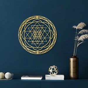 <span class=keywords><strong>Grande</strong></span> Sriyantra in Ghisa Personalizzato, Decorazione da <span class=keywords><strong>Parete</strong></span> Art Deco Mobile in Metallo per Studi di Yoga e Spazi Spirituali - Product Image 5