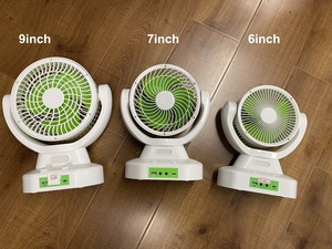 7 inch xách tay có thu phí <span class=keywords><strong>fan</strong></span> hâm mộ với ánh sáng LED AC DC Mini USB quạt năng lượng mặt trời với bảng điều khiển năng lượng mặt trời và 2 cái bóng đèn - Product Image 5