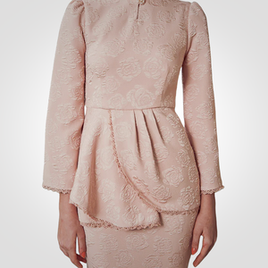SIPO Eid ขายร้อนมาเลเซียนูน Rose พื้นผิว Peplum Kurung พร้อมการตัดผู้หญิงมุสลิมชุดโมเดิร์น Baju Kurung - Product Image 3