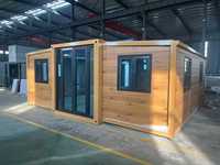 Bureau de chantier modulaire préfabriqué extensible à double aile de 20 pieds avec véranda pour camp de construction