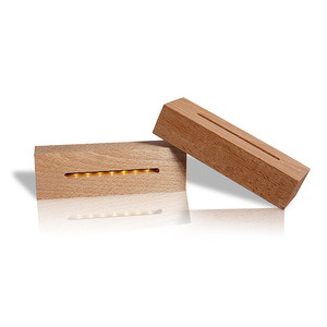 Custom Size 3D LED Nightlight Base with Switching Feature DIY Beech Rubber Wood Home Decor Wall Sign and Wooden Boxes