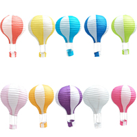 Bricolage OEM Décoration de mariage artisanale 12 pouces Ballon à air chaud blanc suspendu Lanternes en papier pour la promotion