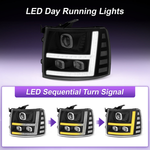 Vente directe d'usine Phare LED complet pour Chevrolet <span class=keywords><strong>Silverado</strong></span> 1500 / 2500HD / 3500HD 2007-2013 Phares automobiles LED - Product Image 6