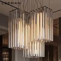 Lustre suspendu carré moderne de luxe en verre, chandelier élégant pour salle à manger, LED décoratif haut de gamme à hauteur réglable, taille moyenne