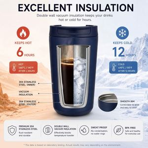 Custom Logo 304 Stainless Steel 380Ml Vacuum Reusable Cup Insulated Coffee Travel Mug Leak Proof Tumbler - Product Image 4