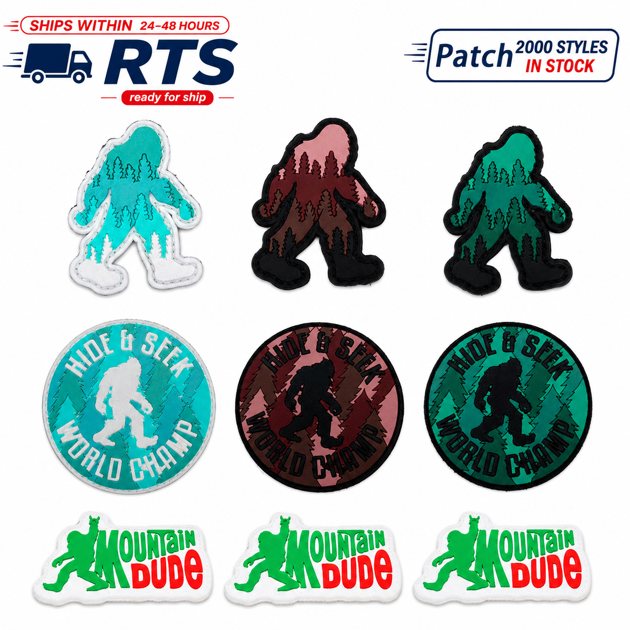 Ready Stock Pvc Patch Forest Wildman Outdoor Adventure 3D Soft Rubber Hook Loop Backing Customizable Morale Badge