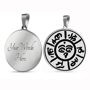 Amuleto Tibetano Mantra Om Mani Padme Hum <span class=keywords><strong>Buda</strong></span> Ojo que Todo lo Ve Collar con Colgante Amuleto de Acero Inoxidable - Product Image 5