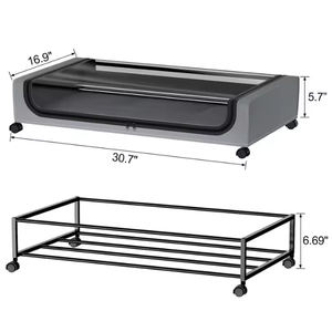 أحذية ملابس ، منظم بسعة كبيرة تحت السرير مع عجلات - Product Image 6