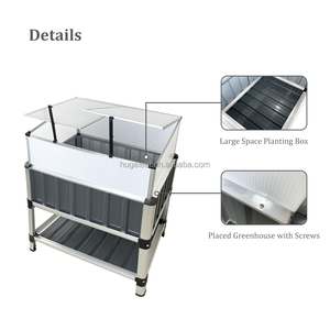 Jardinière à fleurs extérieure à cadre froid Mini lit de jardin surélevé en aluminium avec serre et étagère inférieure - Product Image 4