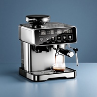 Machine à expresso semi-automatique professionnelle 20 bars, commande manuelle, boîtier en acier inoxydable, moulin à café réglable
