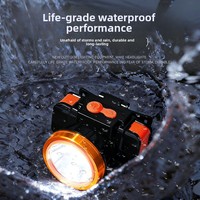 Lampe frontale LED rechargeable pour la pêche nocturne et le camping, portée longue de 200-500 m, lampe de mineur d'extérieur