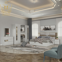 Lit Double King Size Moderne en Bois avec Rangement et Massage, Meuble de Chambre à Coucher de Luxe à Prix Abordable