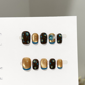 <span class=keywords><strong>Uñas</strong></span> postizas acrílicas hechas a mano al por mayor <span class=keywords><strong>con</strong></span> diamantes de imitación 3D, efecto ojo de gato, purpurina, puntas francesas, estilo ataúd, almendradas, reutilizables, set de <span class=keywords><strong>uñas</strong></span> OEM ODM - Product Image 4