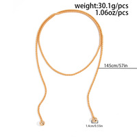 2027 Modeschmuck Metall Grobe Flachs-Langkette Extra Lange Kugelkette Pulloverkette Halsketten für Damen