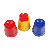 Cadeau promotionnel, jeu de trois tasses et boules en plastique de petite taille, tour de magie, illusion de tasse et de boule, jouet de magie pour enfants