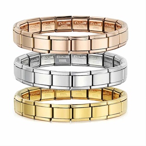 Pulseras de Acero Inoxidable Estilo Italiano ODM, Unisex, con Diamantes de Titanio, Plata, Perlas, Estilo Punk, Budista, con Dijes Italianos - Product Image 1