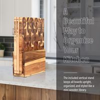 Nouvel ensemble de 3 planches à découper en bois d'acacia massif à grain transversal avec support, idéal pour la cuisine et la présentation