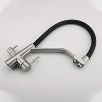 Robinet de cuisine moderne à double poignée 3-en-1 universel avec filtre à eau potable rotatif en silicone, filtre purificateur