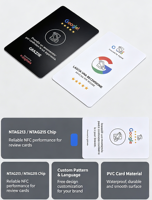 Mini-étiquette professionnelle intelligente en PVC RFID NFC 13,56 MHz étanche ISO 1K 213 pour hôtels, cartes cadeaux, cartes de membre, paiement et codes QR