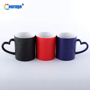 Caneca mágica céu com glitter, coração, caneca de subolmação, mudança de cor, 11oz - Product Image 5