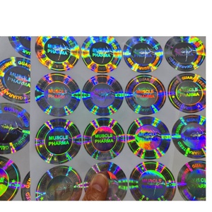 Etiqueta Adhesiva Redonda Holográfica de Color Verde con Impresión Personalizada de la Marca Genetic Peptides - Product Image 6