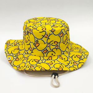 Sombrero de Sol de Ala Ancha con Protección UV, Sombrero de Pesca Resistente al Viento con Estampado Moderno de Cara Sonriente y Patrón de Pato, Sombrero de Pescador para Senderismo al Aire Libre - Product Image 2