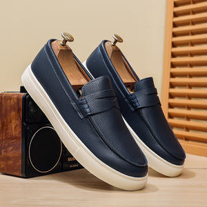 Mocassins plats en cuir PU pour hommes, bout rond, chaussures décontractées pour le travail et les vacances, marque de créateur de haute qualité pour l'hiver et l'automne - Product Image 1