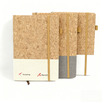 Carnet A5 Personnalisé Écologique avec Logo Imprimé, Journal Ligné en Tissu Liège, Couverture en Cuir Cousue, 100 Feuilles de Haute Qualité
