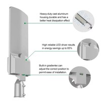 Lumière de rue LED professionnelle extérieure étanche IP67 à haut rendement lumineux 180lm/w, puissance maximale 30w 50w 100w 150w 200w 240w