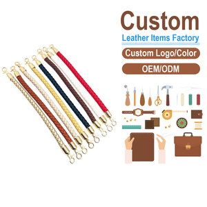 Replacement PU Leather <b>Braided</b> Bag Straps 2 Pcs Universal Metal Swivel Hooks DIY <b>Accessories</b> Black (60cm) - Product Image 2