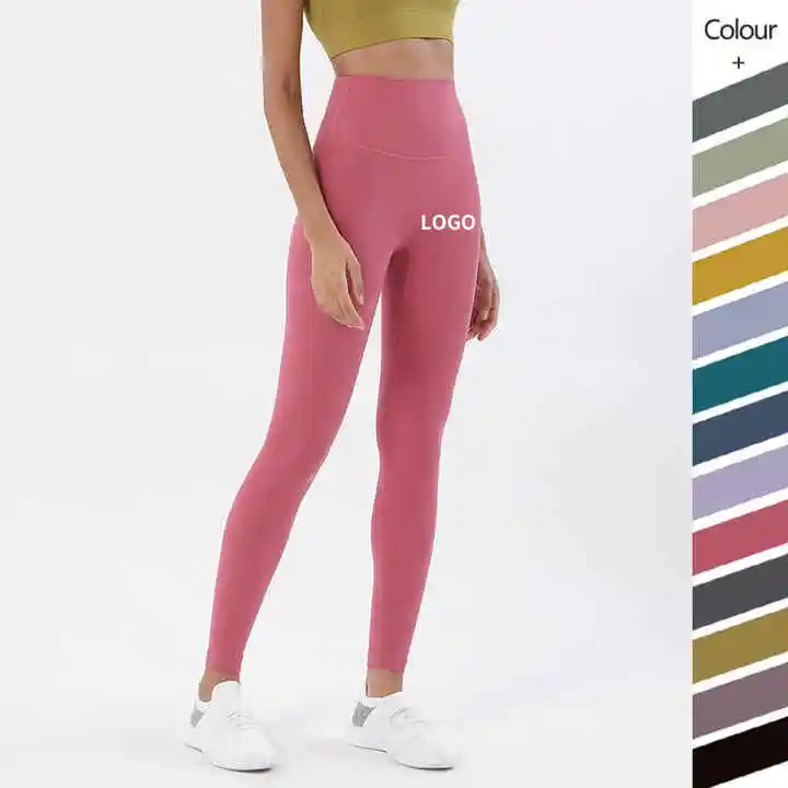 Celana legging olahraga wanita, celana legging ketat pinggang tinggi untuk Gym dan Fitness