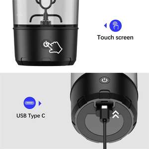 Botella mezcladora de proteínas automática de 600ML con logotipo personalizado, botella autoagitadora, Mini coctelera de proteínas eléctrica, botella de agua deportiva para gimnasio - Product Image 4