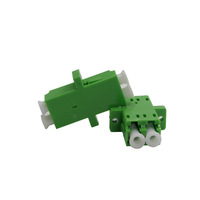 Coupleur de fibre optique ZHEFAN LC APC Duplex Vert, Adaptateur à bride optique à faible perte d'insertion, Connecteur à manchon céramique pour FTTH