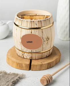 <strong>Honey</strong> <strong>Polished</strong> Bodhi Wooden Barrel with Handle Lid 250ml 300ml 500ml 750ml 1000ml 1kg 1.5kg Capacity - Product Image 5