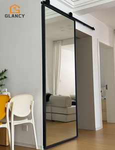 Portes coulissantes <span class=keywords><strong>en</strong></span> <span class=keywords><strong>verre</strong></span> miroir ultra-minces <span class=keywords><strong>en</strong></span> aluminium <span class=keywords><strong>sur</strong></span> <span class=keywords><strong>mesure</strong></span>, sans rail, <span class=keywords><strong>porte</strong></span> invisible, double vitrage, <span class=keywords><strong>porte</strong></span> <span class=keywords><strong>en</strong></span> <span class=keywords><strong>verre</strong></span> cachée - Product Image 4