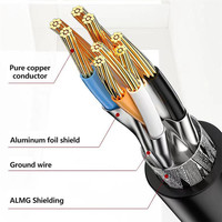 Haute Qualité 40gbps 2000mhz Cat8 Rj45 Interface Réseau Lan Cordon Cordon De Raccordement Cat 8 Câble Ethernet