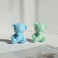 Moule en silicone Ours brodé, motif rétro, détails 3D, pour loisirs créatifs DIY
