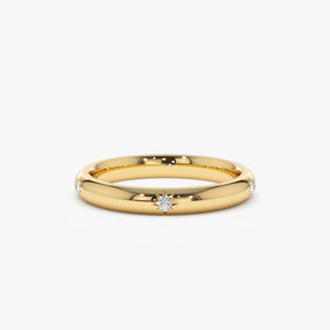 Bague de mariage élégante pour femme en or massif 14 carats plaqué rhodium, sertie de diamants naturels VS taille brillant, monture étoile, éternité complète, tendance - Product Image 3