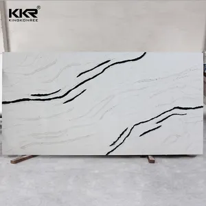 KKR permukaan dapur murni putih batu kuarsa pabrik langsung
