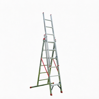 FANXIN FX-G403 Échelle escamotable multi-positions 4x3 marches, 12 positions, pieds évasés en aluminium, 150 kg, conforme EN