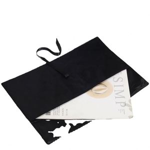 Pochette personnalisée en satin doux avec rabat et nœud, pour outils de maquillage, artisanat, emballage, sac cadeau en satin avec design gratuit - Product Image 3