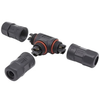 AOHUA Fixation à vis T Connecteur M20 2Pin Connecteur de câble d'alimentation IP68 Assemblage T Prise étanche 20A Adaptateur secteur