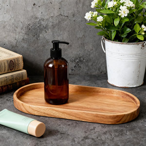 Ideal Bamboo Custom Logo Natural Acacia Wood Oval Plate Small <strong>Wooden</strong> <strong>Tray</strong> for Serving Fruit &amp; Appetizer - Product Image 2