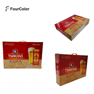 Scatole Pieghevoli in Cartone Ondulato Riciclabile Personalizzate con Stampa a Quattro Colori e Manico per Regali di Birra Artigianale ed Eventi - Product Image 1