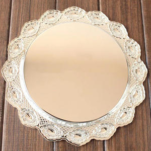 25 كعكة الفضة المطلية بالذهب ، طبق معدني لتزيين غرفة المعيشة الحديثة ، طبق الفنادق لحفلات الزفاف وحفلات الشاي بعد الظهر - Product Image 4