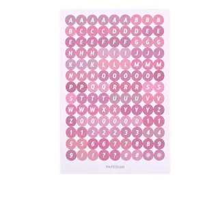 높은 외관 수준 사탕 색깔 알파벳 스티커 아트지 DIY 스티커 방수 아이 스티커 팩