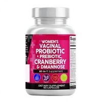 Probiotiques pour femmes, capsules de canneberge et de D-mannose pour améliorer la densité osseuse et l'équilibre du pH - 60 capsules