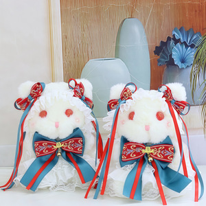 พวงกุญแจตุ๊กตากระต่ายสไตล์โลลิต้าหลากสี ประดับโบว์ผ้าลูกไม้เงาวาว เหมาะสำหรับเป็นของขวัญวันเกิด - Product Image 4