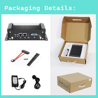 Fanless Industrial Desktop Mini PC Core I3-6167U 2*COM 2*LAN with 4G DDR4 128G SSD Mini Desktop Computer Win 10 / Linux Mini PCs