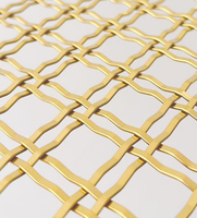 Malla Metálica Decorativa de Acero Inoxidable con Tiras Planas Doradas y Diamantes Tejidos, Semitransparente, de Lujo, para Exteriores